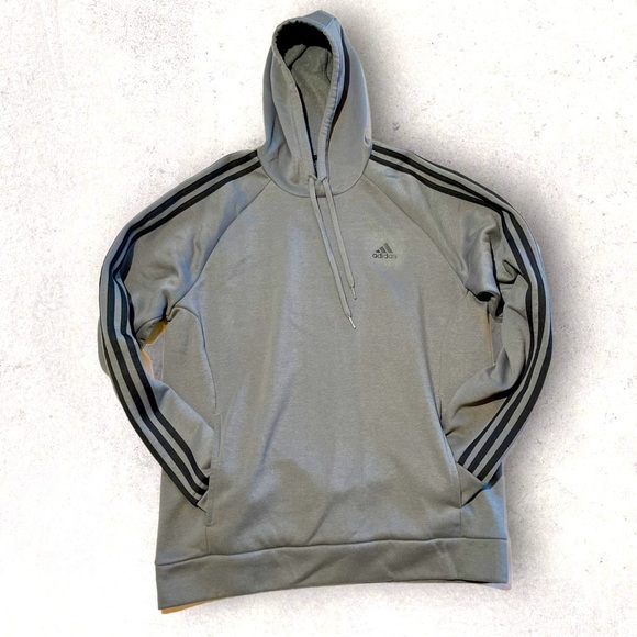 Adidas Hoodie Sweatshirt Gray - Picture 1 of 10